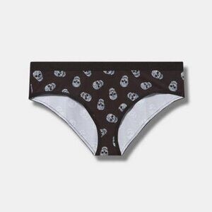 Torrid - Cotton Mid-Rise Hipster Panty in Crystal Disco Skulls Rich Blac…​​